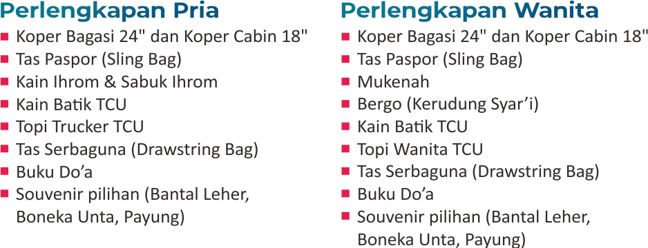perlengkapan umroh reg 2